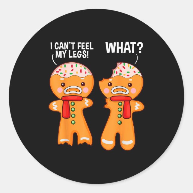 Funny Gingerbread Man Ginger Bread Men Christmas X Classic Round Sticker (Front)