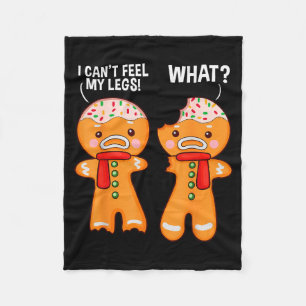 Funny Gingerbread Man Ginger Bread Men Christmas X Fleece Blanket