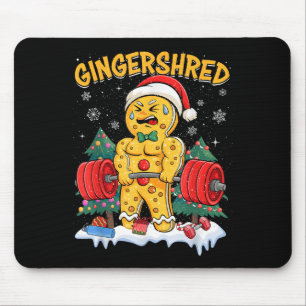 Funny Gingerbread Man Gingershred Gym Bodybuilding Mouse Mat