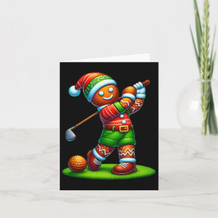 Funny Gingerbread Man Golf Christmas Womens Mens K Card