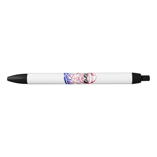 Funny Gingerbread Man - Let's Get Baked Black Ink Pen (Front)