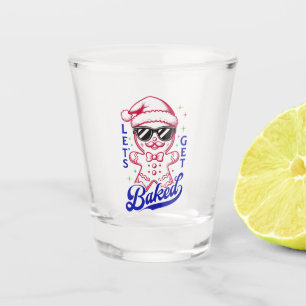 Funny Gingerbread Man - Let's Get Baked Shot Glass