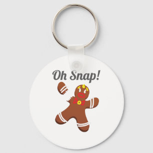 Funny Gingerbread Man Oh Snap Christmas Gift Key Ring