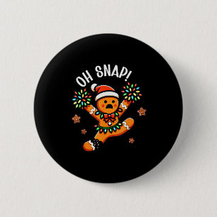 Funny Gingerbread Man Pajamas &amp; Pjs Xmas Holid 6 Cm Round Badge