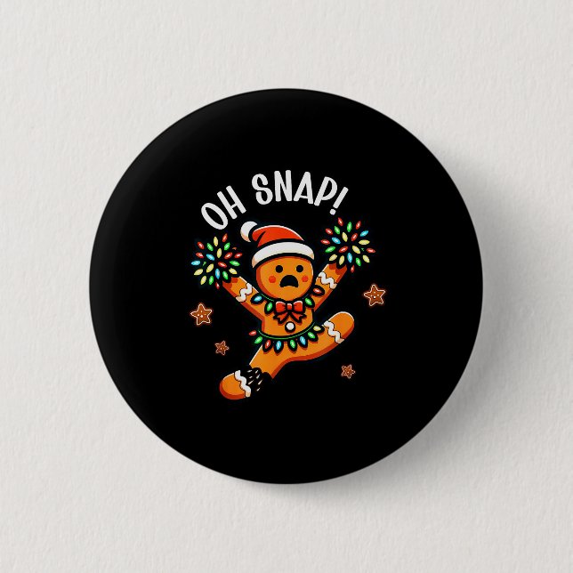 Funny Gingerbread Man Pajamas &amp; Pjs Xmas Holid 6 Cm Round Badge (Front)