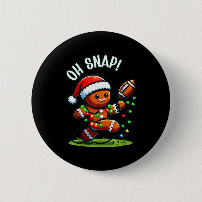 Funny Gingerbread Man Pajamas &amp; Pjs Xmas Holid 6 Cm Round Badge (Front)