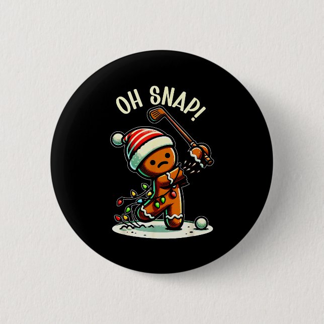 Funny Gingerbread Man Pajamas &amp; Pjs Xmas Holid 6 Cm Round Badge (Front)