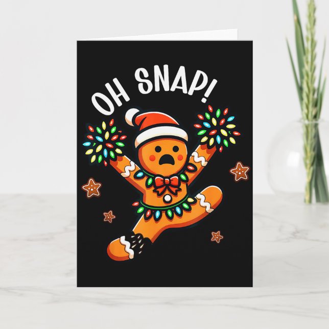 Funny Gingerbread Man Pajamas &amp; Pjs Xmas Holid Card (Front)