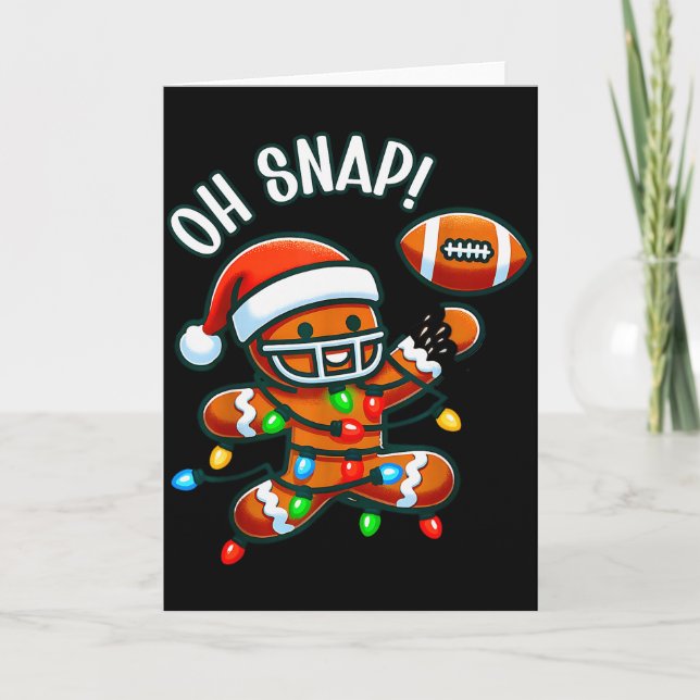 Funny Gingerbread Man Pajamas &amp; Pjs Xmas Holid Card (Front)