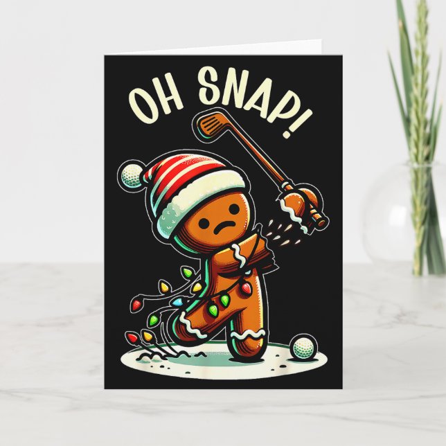 Funny Gingerbread Man Pajamas &amp; Pjs Xmas Holid Card (Front)