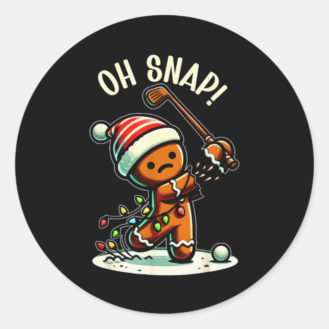 Funny Gingerbread Man Pajamas &amp; Pjs Xmas Holid Classic Round Sticker (Front)