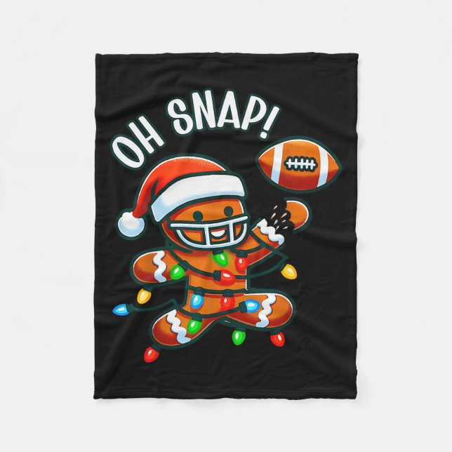 Funny Gingerbread Man Pajamas &amp; Pjs Xmas Holid Fleece Blanket (Front)