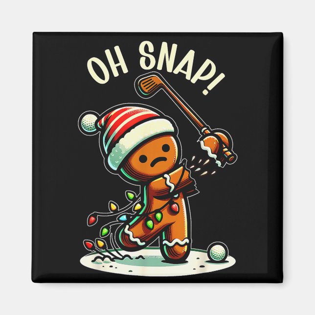 Funny Gingerbread Man Pajamas &amp; Pjs Xmas Holid Magnet (Front)