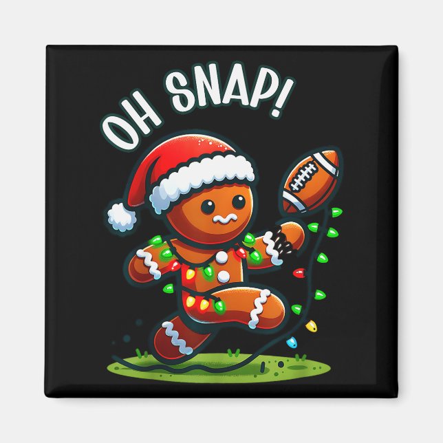 Funny Gingerbread Man Pajamas &amp; Pjs Xmas Holid Magnet (Front)