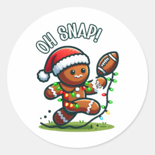 Funny Gingerbread Man Pyjamas And Pjs Xmas Holiday Classic Round Sticker