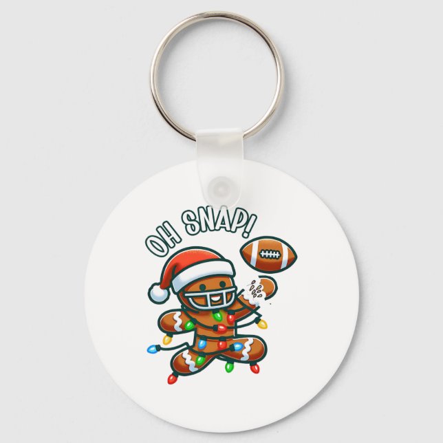 Funny Gingerbread Man Pyjamas And Pjs Xmas Holiday Key Ring (Front)