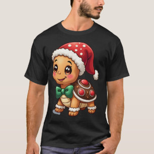 Funny Gingerbread Man Turtle Christmas Womens Mens T-Shirt