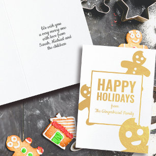 Funny Gingerbread Men Foil Christmas Card