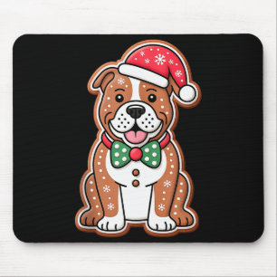 Funny Gingerbread Pitbull Dog Christmas Womens Men Mouse Mat