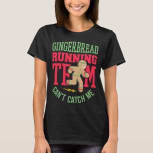 Funny Gingerbread Running Team Christmas T-Shirt