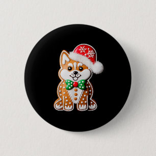 Funny Gingerbread Siberian Husky Dog Christmas Wom 6 Cm Round Badge