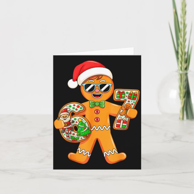 Funny Gingerbread Six Seven 67 Gingerbread Man Xma Card (Front)