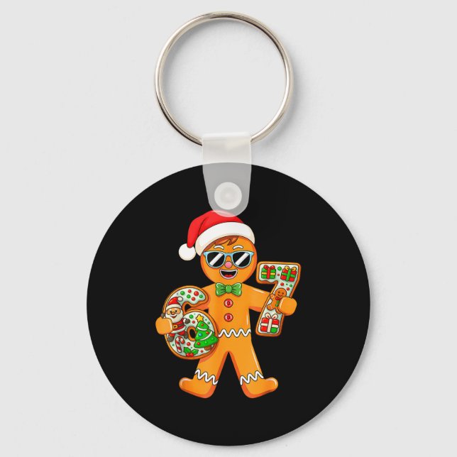 Funny Gingerbread Six Seven 67 Gingerbread Man Xma Key Ring (Front)