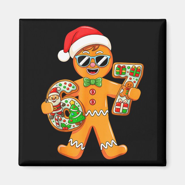 Funny Gingerbread Six Seven 67 Gingerbread Man Xma Magnet (Front)