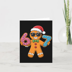 Funny Gingerbread Six Seven 67 Ice Cream Christmas Card