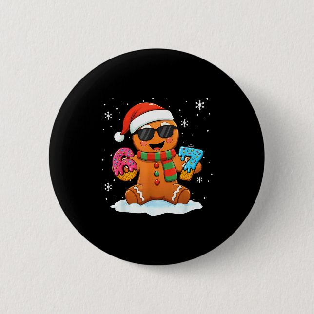 Funny Gingerbread Six Seven 67 Ice Cream Drip Chri 6 Cm Round Badge (Front)