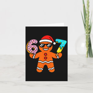 Funny Gingerbread Six Seven 67 Ice Cream Drip Chri Card
