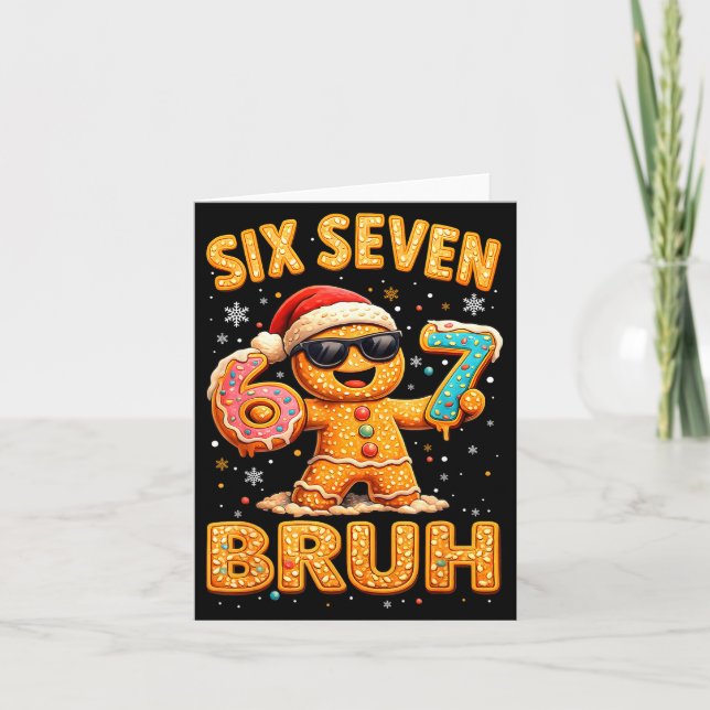 Funny Gingerbread Six Seven 67 Ice Cream Drip Chri Card (Front)