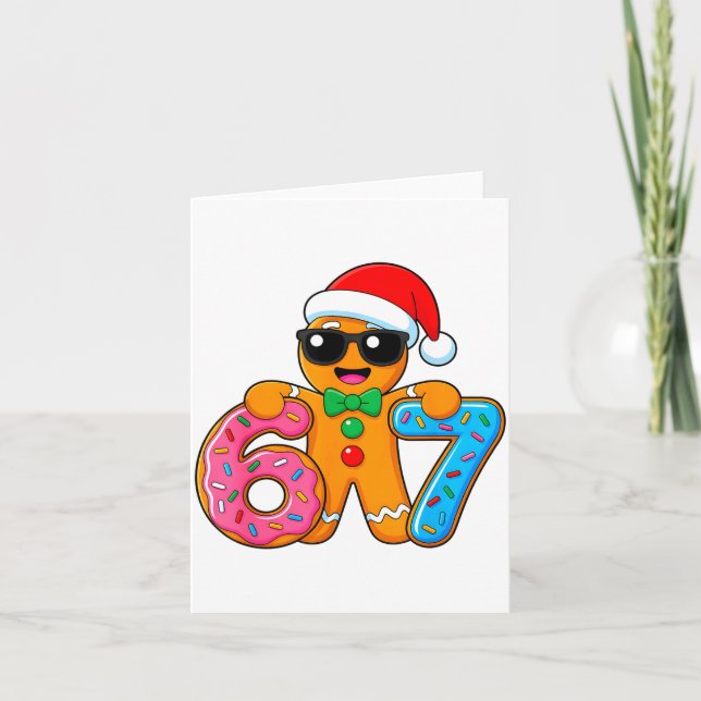 Funny Gingerbread Six Seven 67 Ice Cream Drip Chri Card (Front)