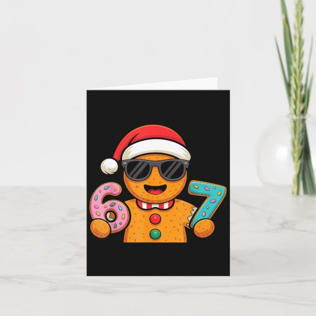 Funny Gingerbread Six Seven 67 Ice Cream Drip Chri Card (Front)