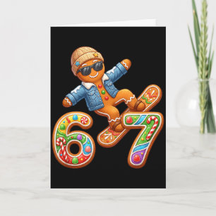 Funny Gingerbread Six Seven 67 Ice Cream Drip Chri Card