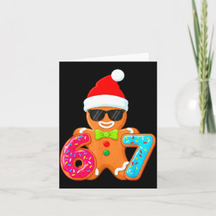 Funny Gingerbread Six Seven 67 Ice Cream Drip Chri Card