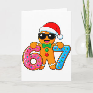 Funny Gingerbread Six Seven 67 Ice Cream Drip Chri Card