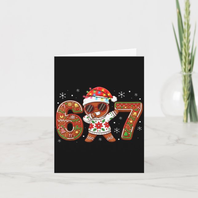 Funny Gingerbread Six Seven 67 Ice Cream Drip Chri Card (Front)