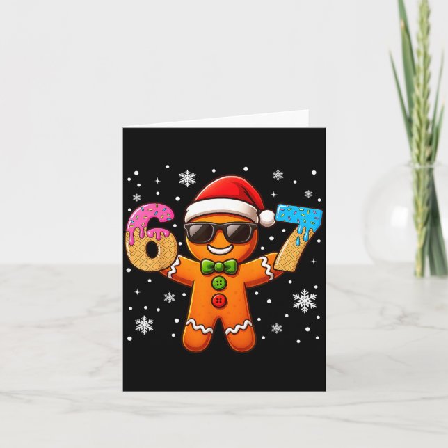 Funny Gingerbread Six Seven 67 Ice Cream Drip Chri Card (Front)