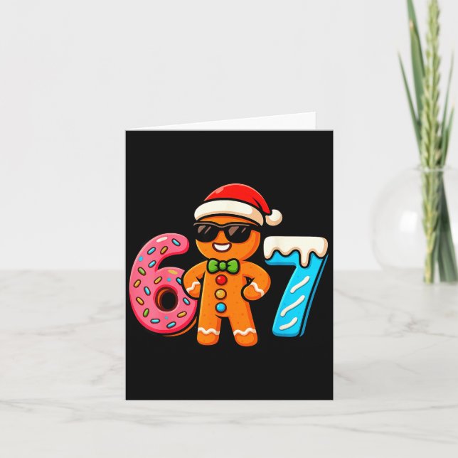 Funny Gingerbread Six Seven 67 Ice Cream Drip Chri Card (Front)