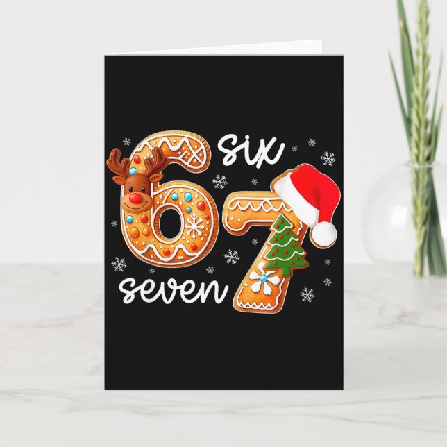 Funny Gingerbread Six Seven 67 Ice Cream Drip Chri Card (Front)