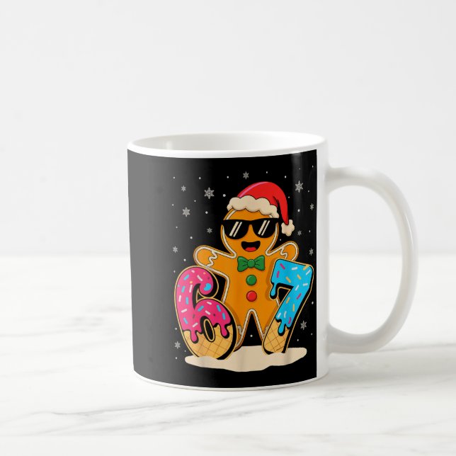 Funny Gingerbread Six Seven 67 Ice Cream Drip Chri Coffee Mug (Right)
