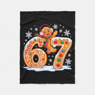 Funny Gingerbread Six Seven 67 Ice Cream Drip Chri Fleece Blanket