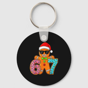 Funny Gingerbread Six Seven 67 Ice Cream Drip Chri Key Ring
