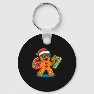 Funny Gingerbread Six Seven 67 Ice Cream Drip Chri Key Ring