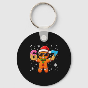 Funny Gingerbread Six Seven 67 Ice Cream Drip Chri Key Ring