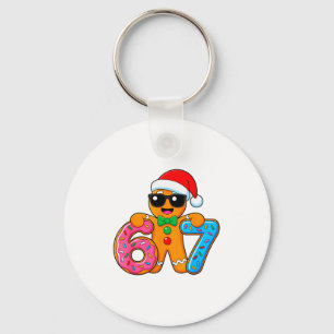 Funny Gingerbread Six Seven 67 Ice Cream Drip Chri Key Ring