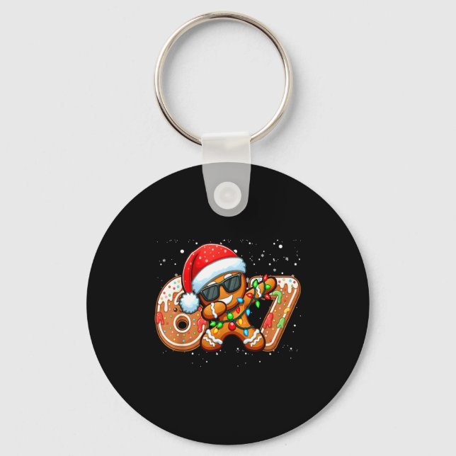 Funny Gingerbread Six Seven 67 Ice Cream Drip Chri Key Ring (Front)