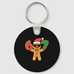 Funny Gingerbread Six Seven 67 Ice Cream Drip Chri Key Ring