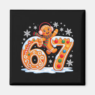 Funny Gingerbread Six Seven 67 Ice Cream Drip Chri Magnet